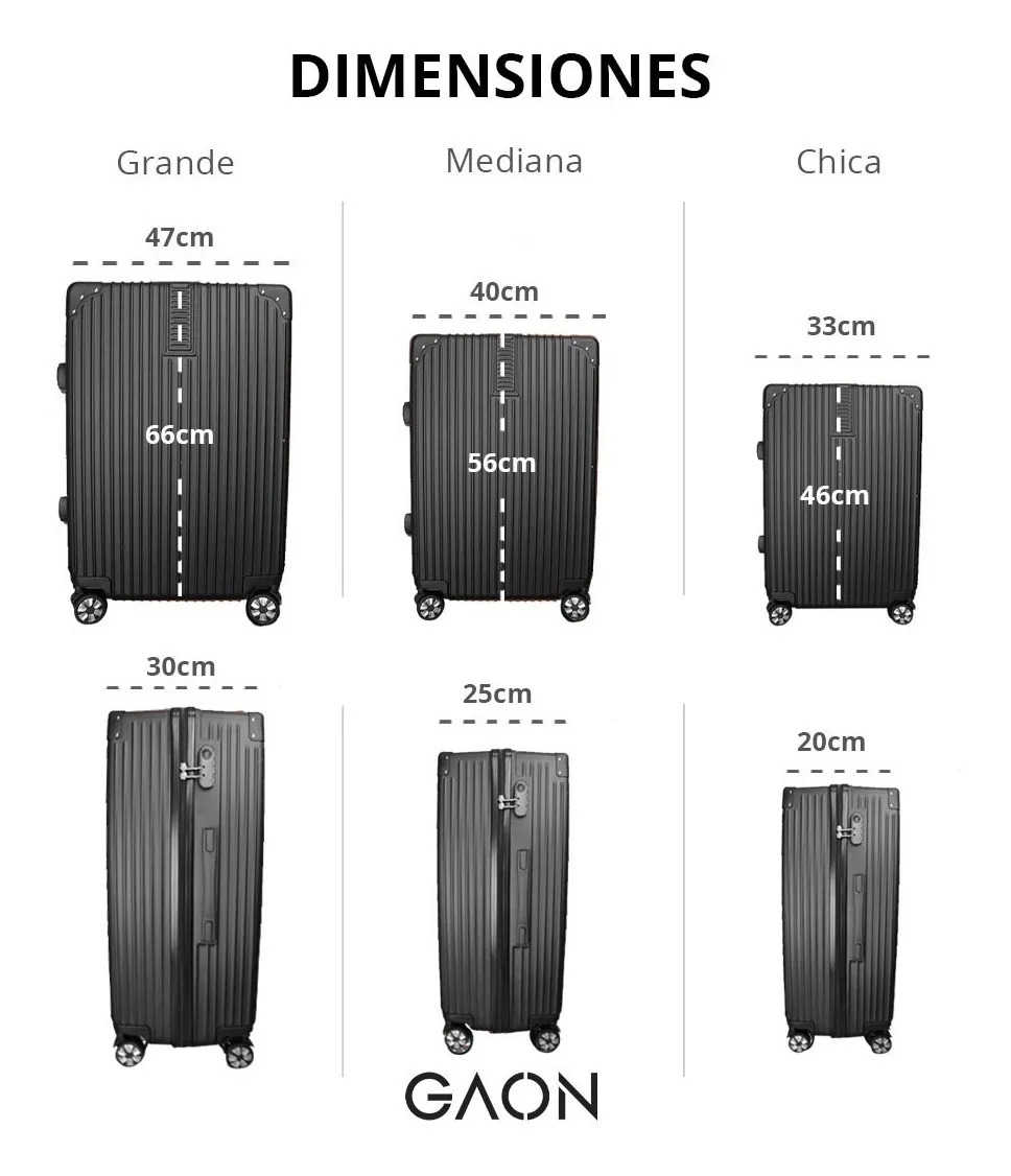 Set 3 Maletas De Viaje Con Ruedas Para Equipaje Gaon