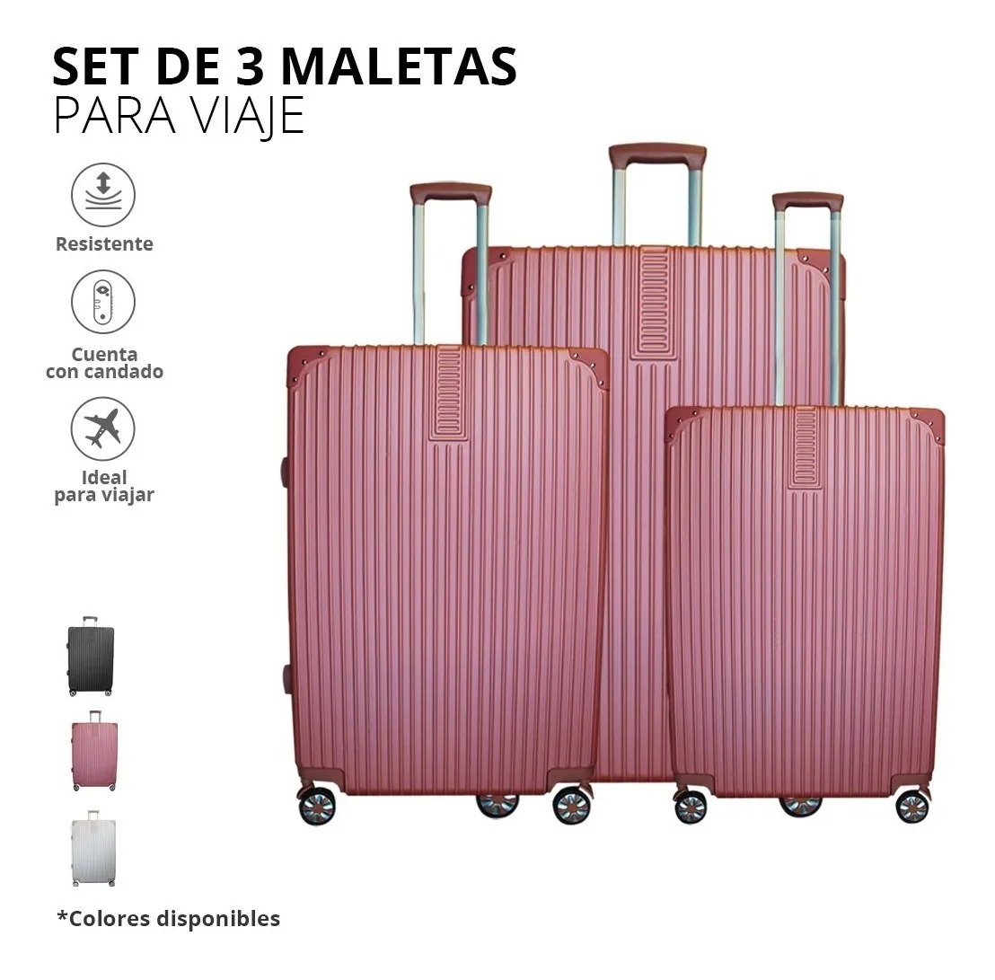 Set 3 Maletas De Viaje Con Ruedas Para Equipaje Gaon