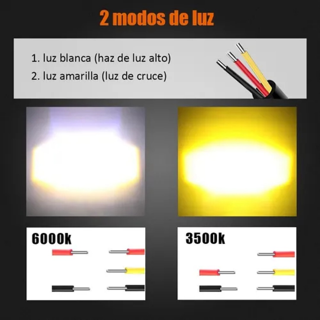 Par Faros Auxiliares Led 80w Alta/baja Doble Color Auto Moto