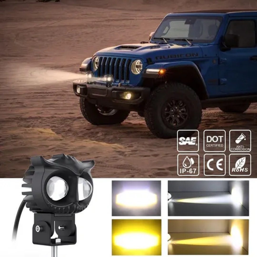 Par Faros Auxiliares Led 80w Alta/baja Doble Color Auto Moto