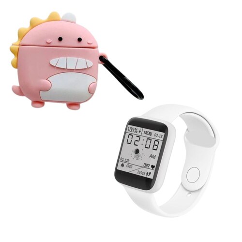Kit Audifonos Dinosaurio + Smartwatch Reloj inteligente Excelente Regalo