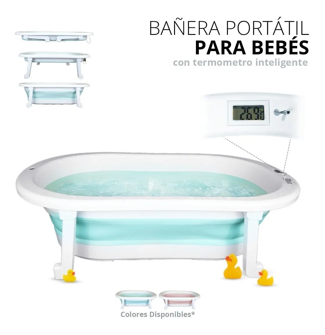 Bañera Tina De Baño Para Bebe Plegable Portatil Casa Y Viaje