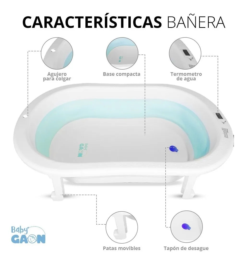 Bañera Tina De Baño Para Bebe Plegable Portatil Casa Y Viaje