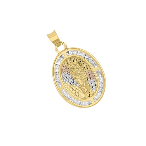 Medalla Oval San Judas Tadeo Rayos 3 Colores Elaborada En Oro De 14 K 