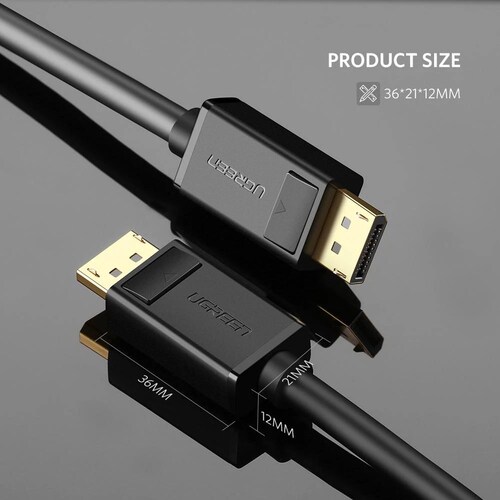 Cable Video Ugreen Dp 1.2 Displayport 4k 21.6 Gbit/s 2m