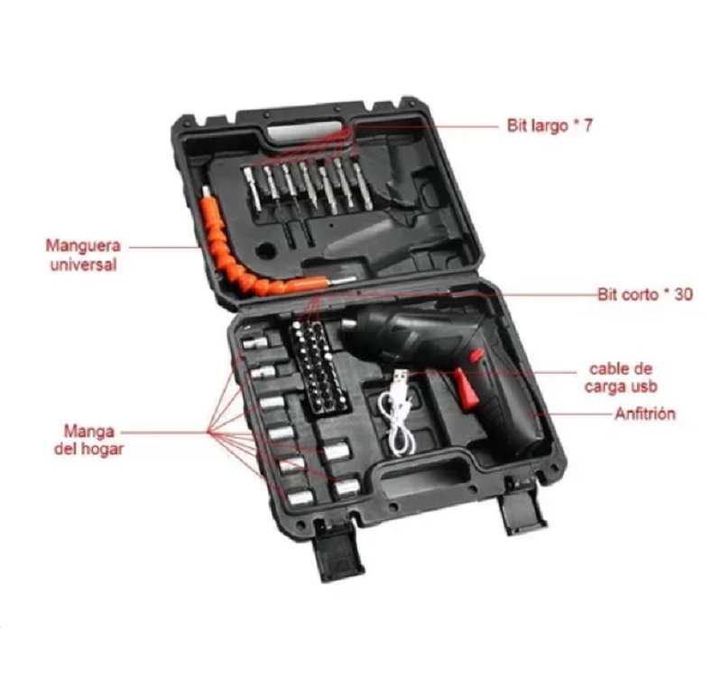 Juego De Destornilladores Eléctricos 47pcs 4.2v