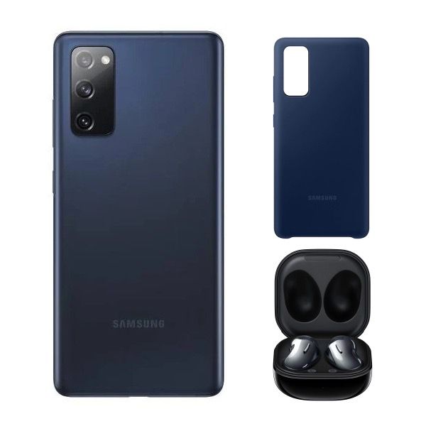 Samsung Galaxy S20 FE 5G Snapdragon 128GB Cloud Navy Reacondicionado + Audifonos inalambricos + Funda protectora de regalo.