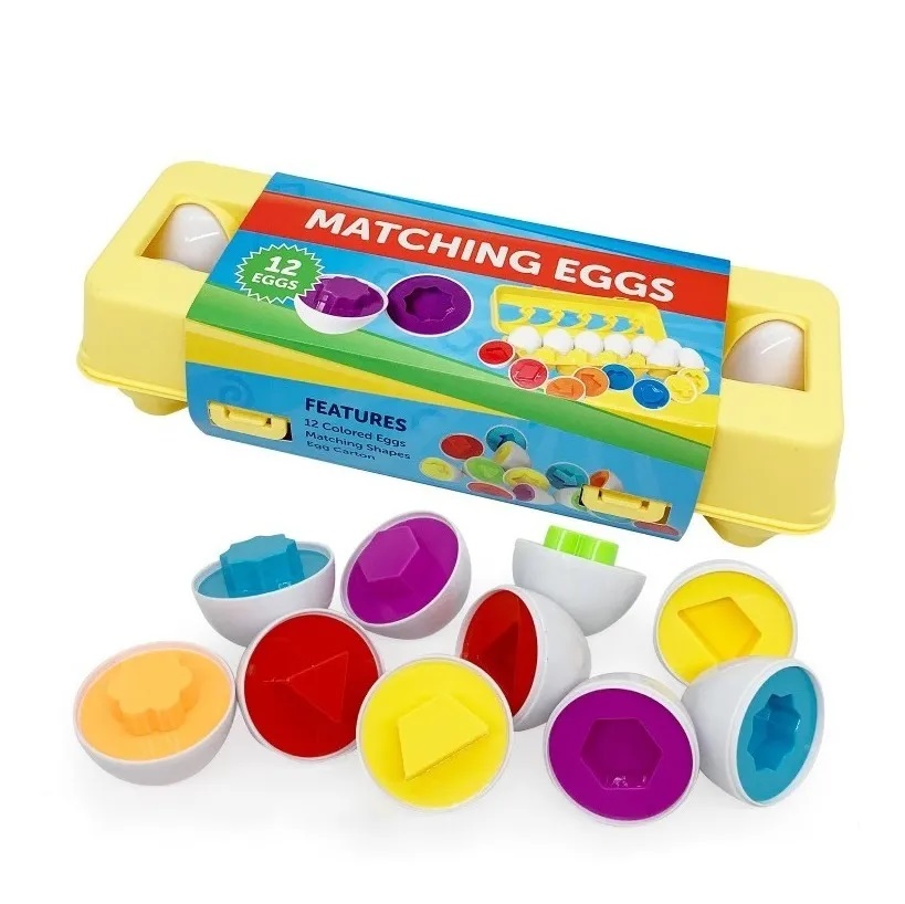 Juego Didáctico 12 Huevos de Colores y Formas