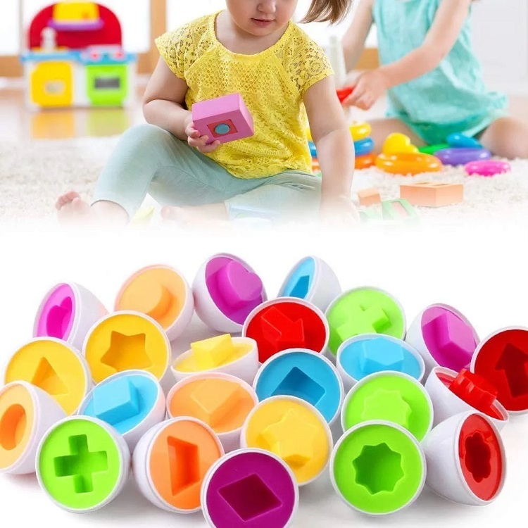 Juego Didáctico 12 Huevos de Colores y Formas