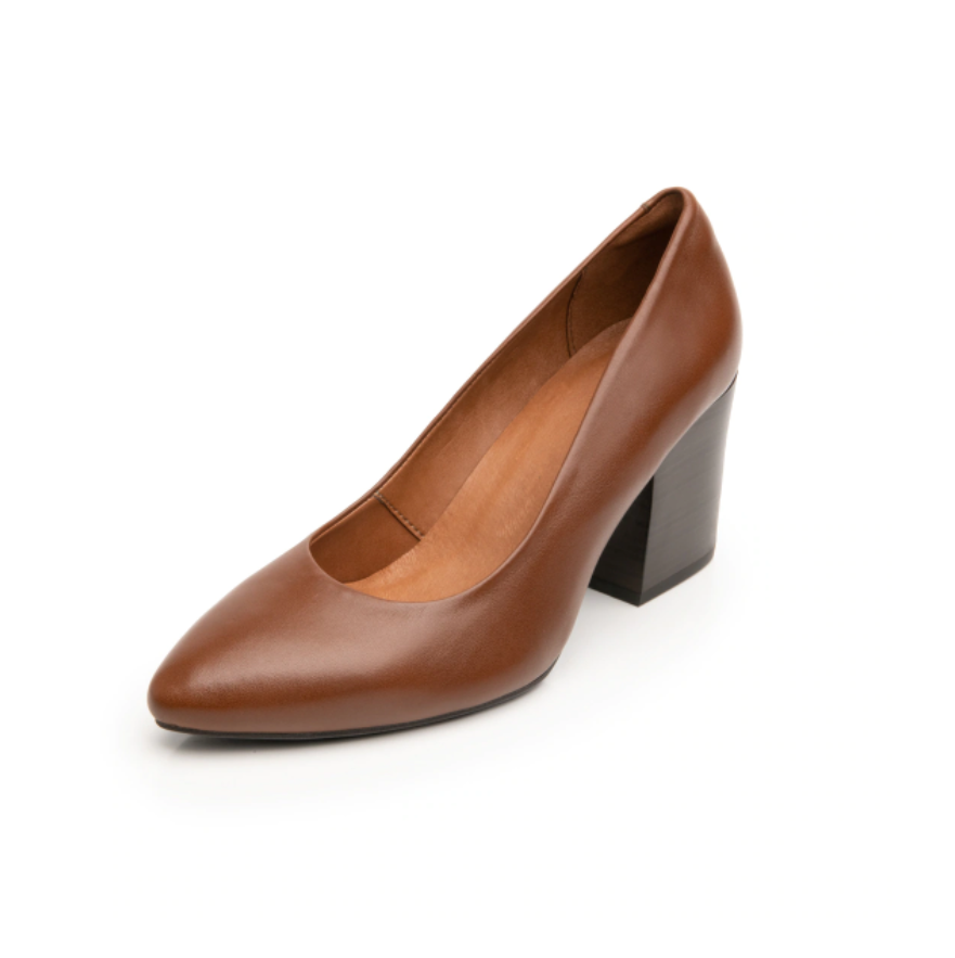 Zapatillas Con Tacón Ancho Flexi Para Mujer Estilo 105901 Café