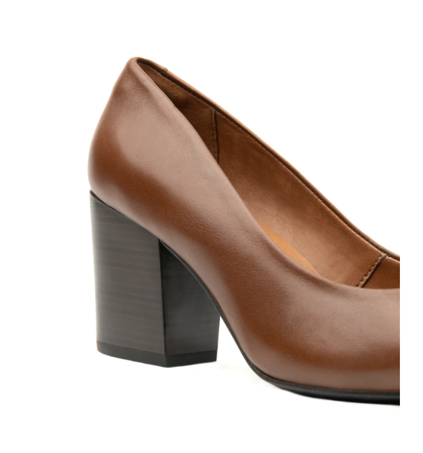 Zapatillas Con Tacón Ancho Flexi Para Mujer Estilo 105901 Café