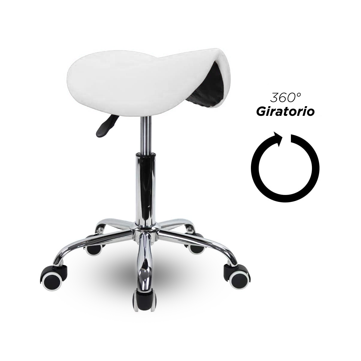 Silla Taburete Banco Ovalado Blanco Masajes Consultorio Tatoo Spa VANLIG