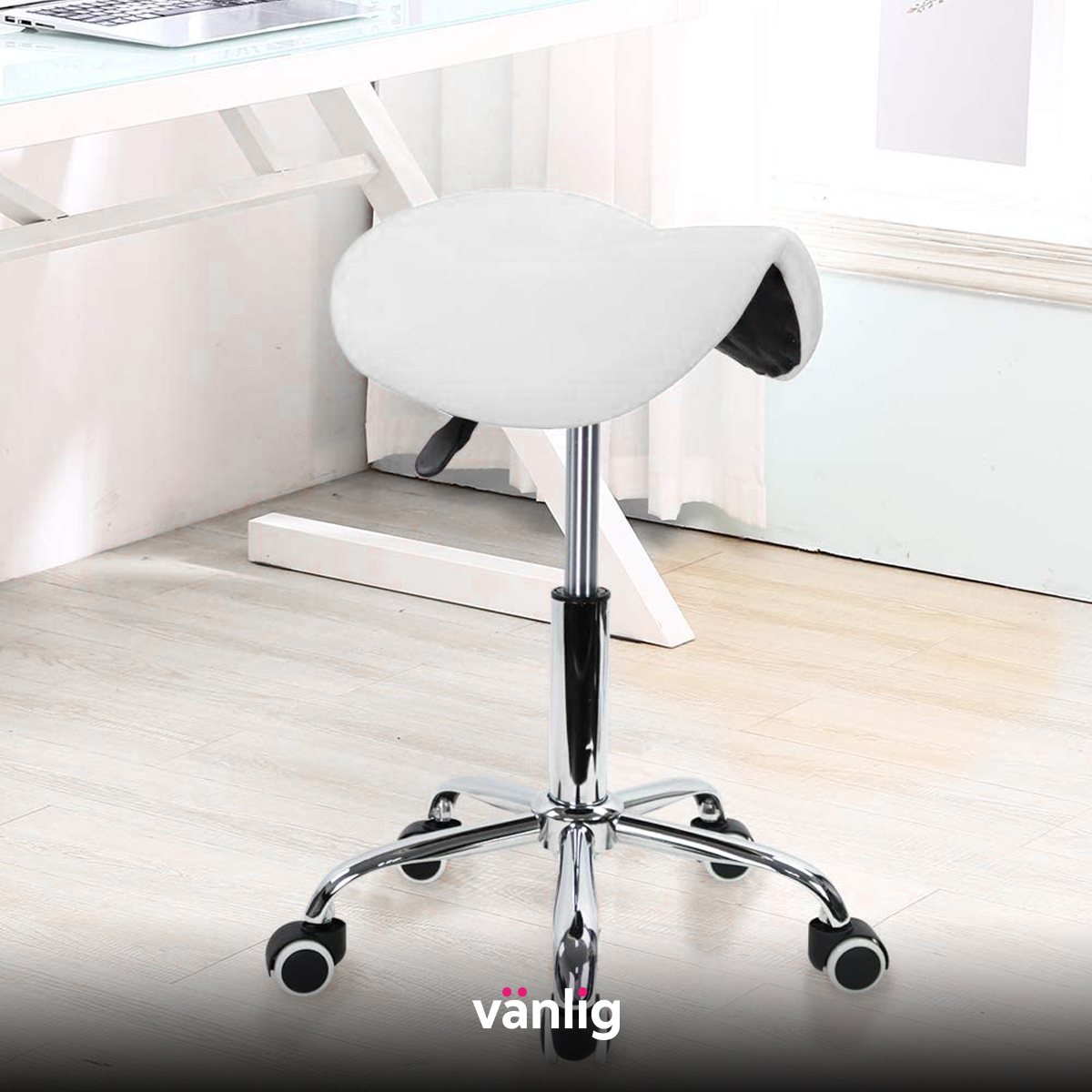 Silla Taburete Banco Ovalado Blanco Masajes Consultorio Tatoo Spa VANLIG