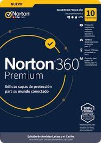 Antivirus Norton 360 Premium/Total Security - 10 Dispositivos 