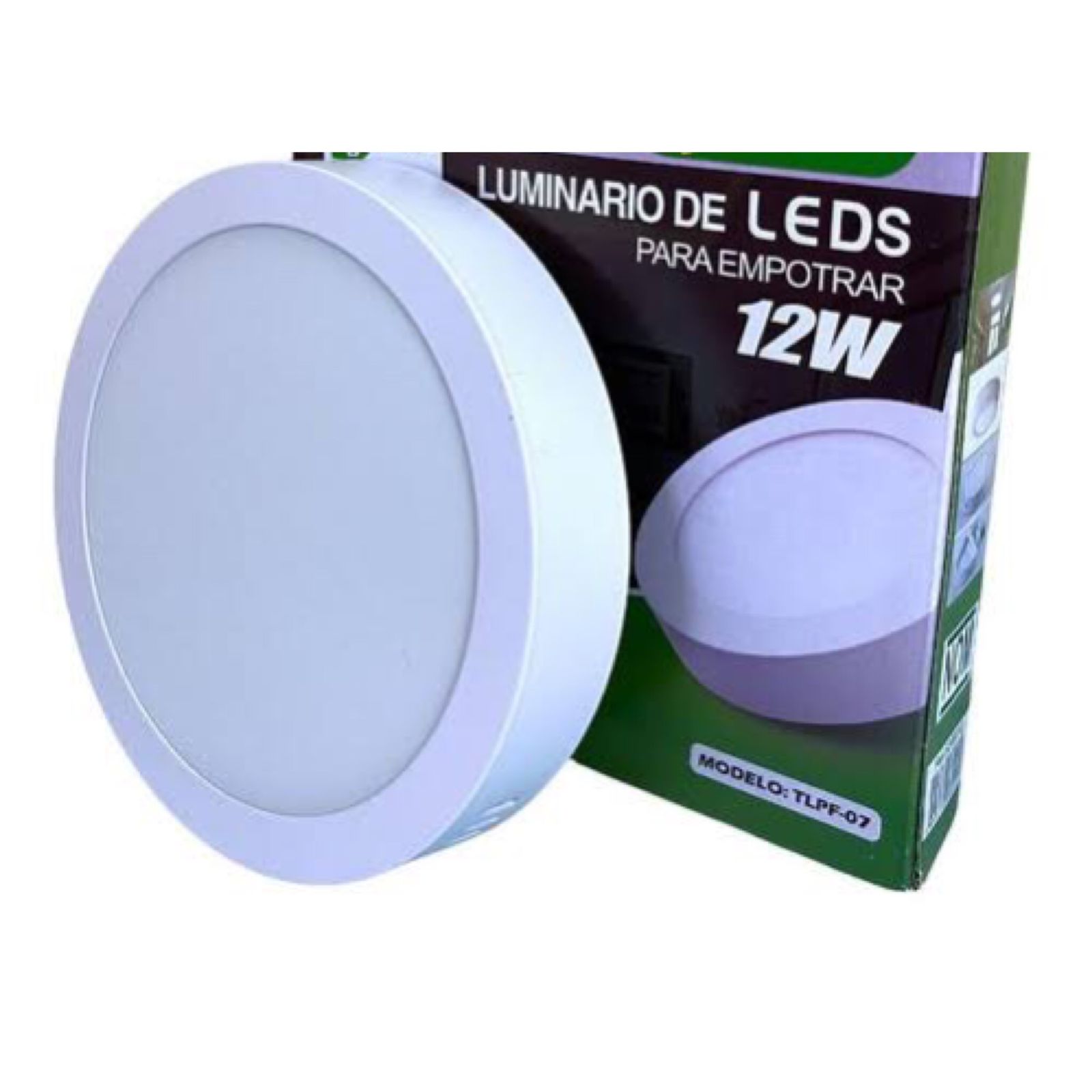 Lampara Led 12W Sobreponer Redonda para plafón techo Luz Blanca Fria Megaluz Tianlai