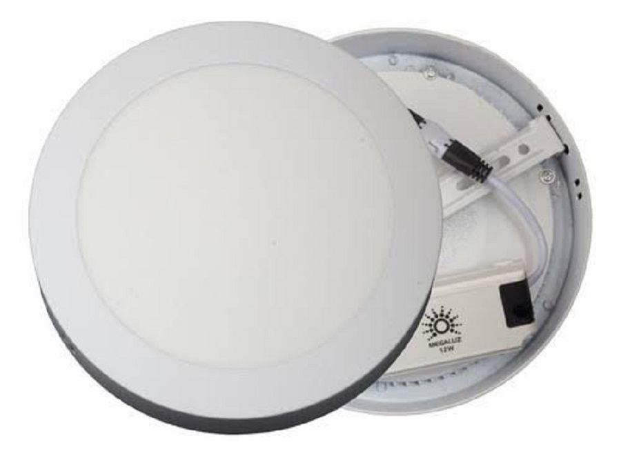 Lampara Led 12W Sobreponer Redonda para plafón techo Luz Blanca Fria Megaluz Tianlai