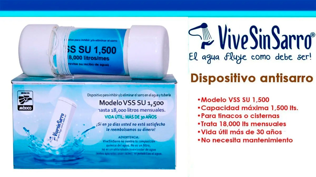 VSS SU 1,500 Dispositivo anti sarro para prevenir y eliminar el sarro en el agua.