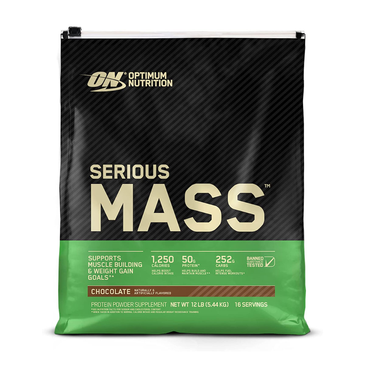Ganador Optimum Nutrition ON Serious Mass 12 Lbs 16 Serv. - Chocolate