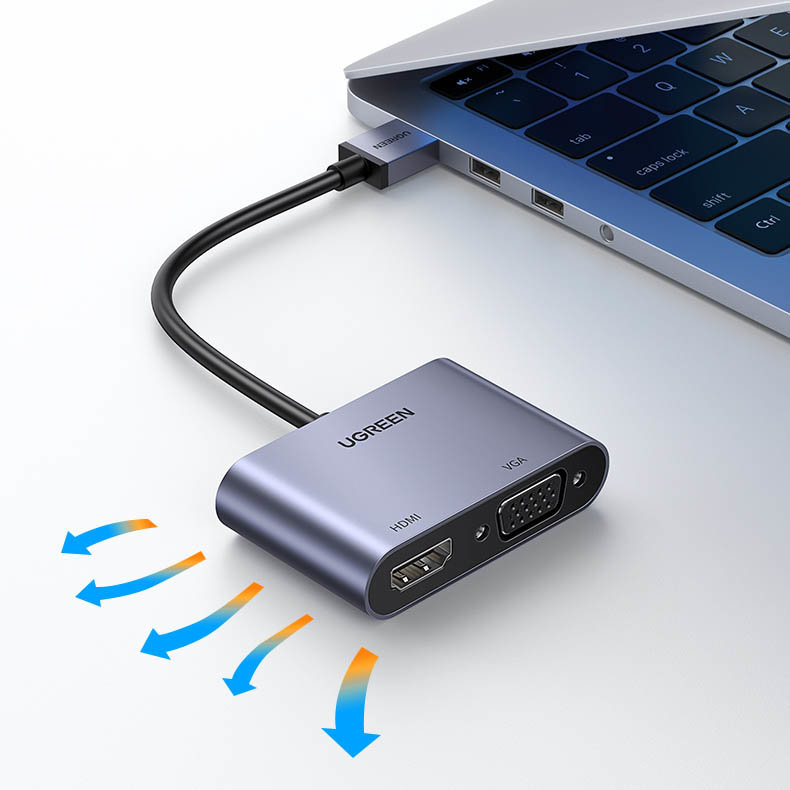 Adaptador Usb 3.0 A Hdmi+vga 1080p Ugreen