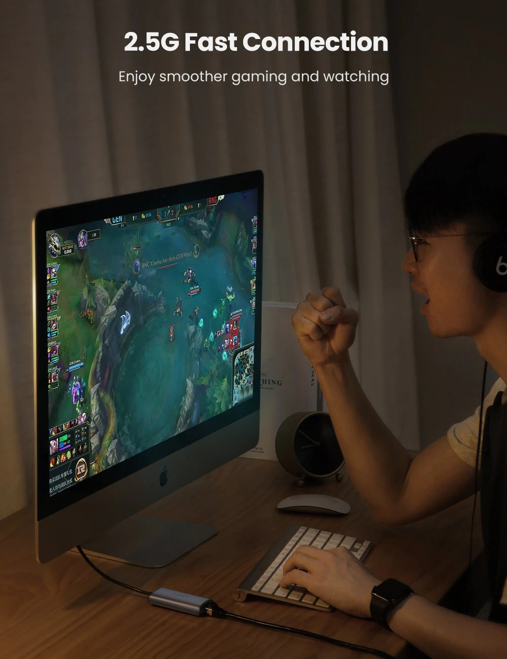 Adaptador Ethernet Usb-c A Rj45 2.5g Gris Espacial Ugreen