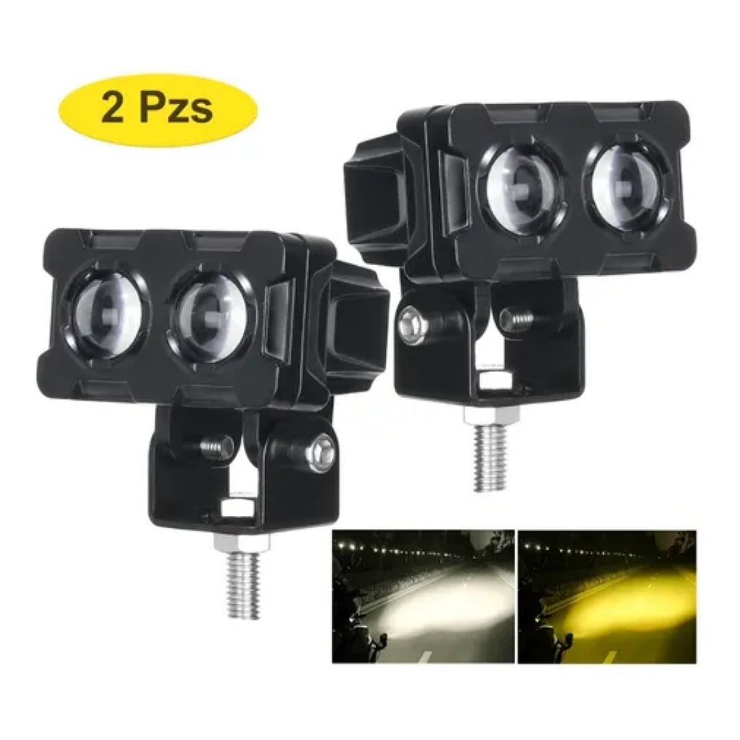 2 Pzs Faros Auxiliares Led Alta/baja Luz 80w Para Auto Moto