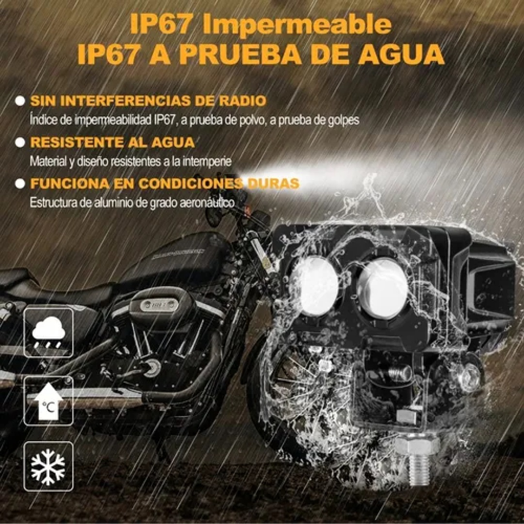 2 Pzs Faros Auxiliares Led Alta/baja Luz 80w Para Auto Moto