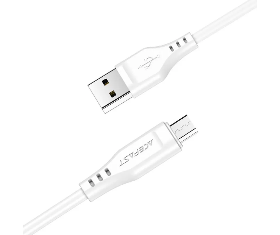 Cable de Carga Rápida USB-A a USB Micro 1.2 m Blanco