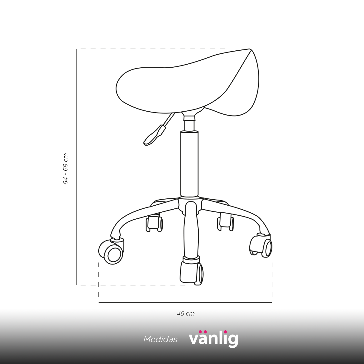 Silla Taburete Banco Ovalado Negro Masajes Consultorio Tatoo Spa VANLIG