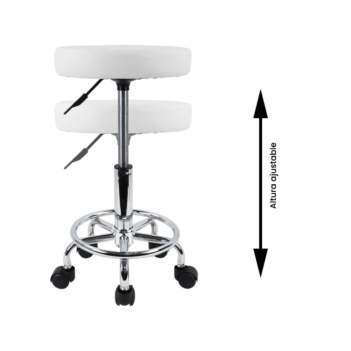 Silla Taburete Banco Plano Blanco Masajes Consultorio Tatoo Spa VANLIG