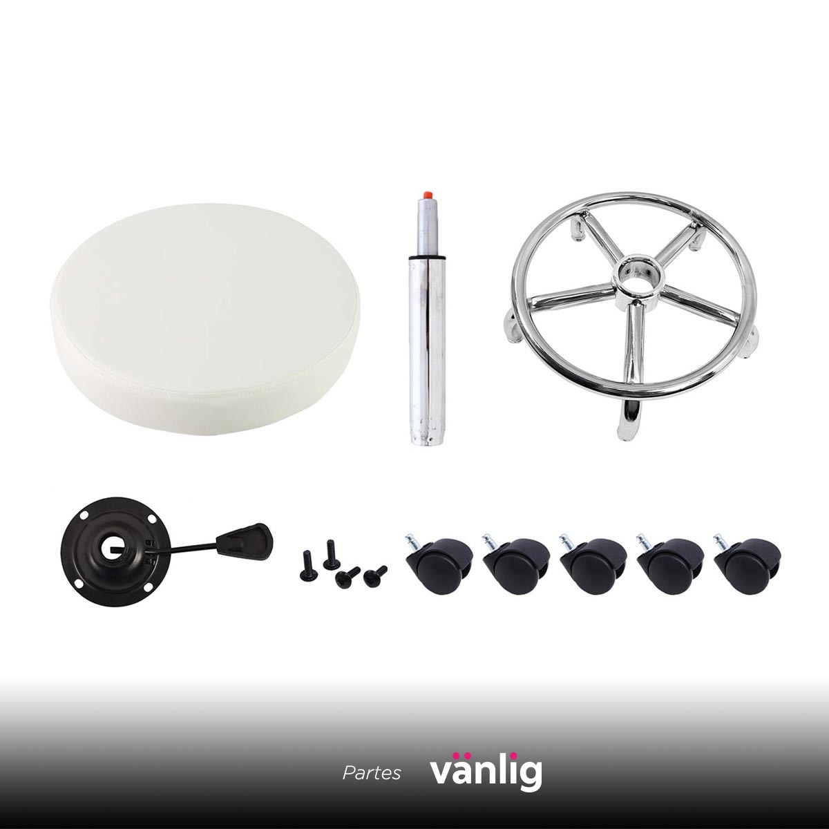 Silla Taburete Banco Plano Blanco Masajes Consultorio Tatoo Spa VANLIG