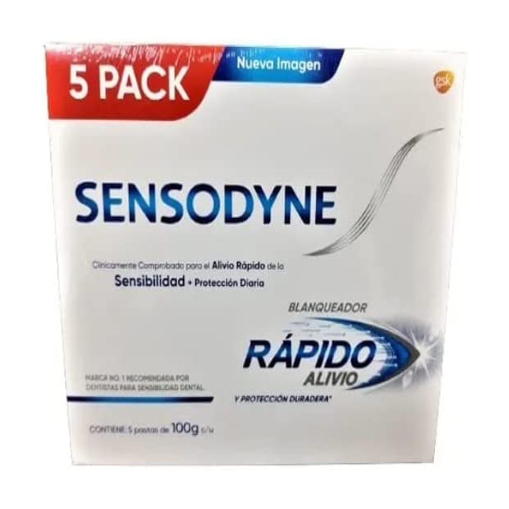  SENSODYNE, Rápido Alivio,5 Pastas de 100 grs c/u.