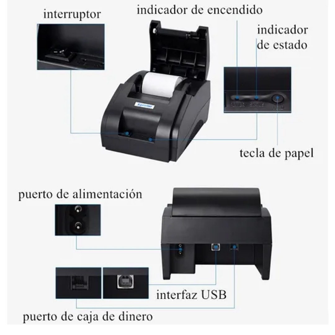 Impresora Termica Pos Usb 58mm Xp-58iih Impresoras Recibos.