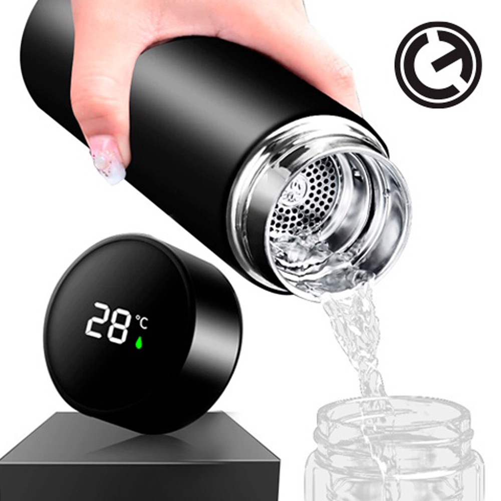 Termo Digital con Aislamiento Inteligente para Bebidas Calientes o Frias Acero Inoxidable Oficina Deportes Senderismo