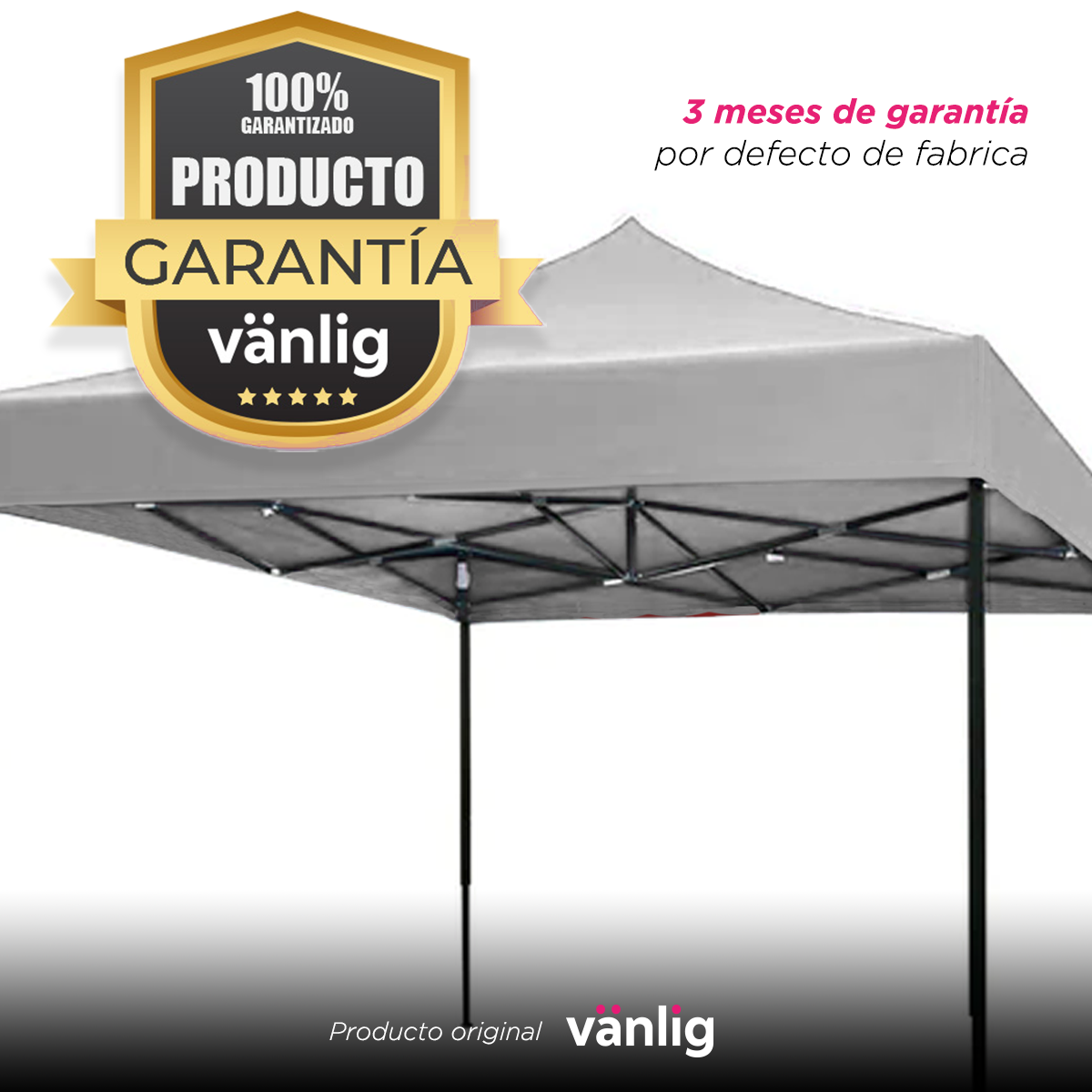 Toldo Carpa Plegable Blanco 3x3 Plegable Impermeable  VANLIG