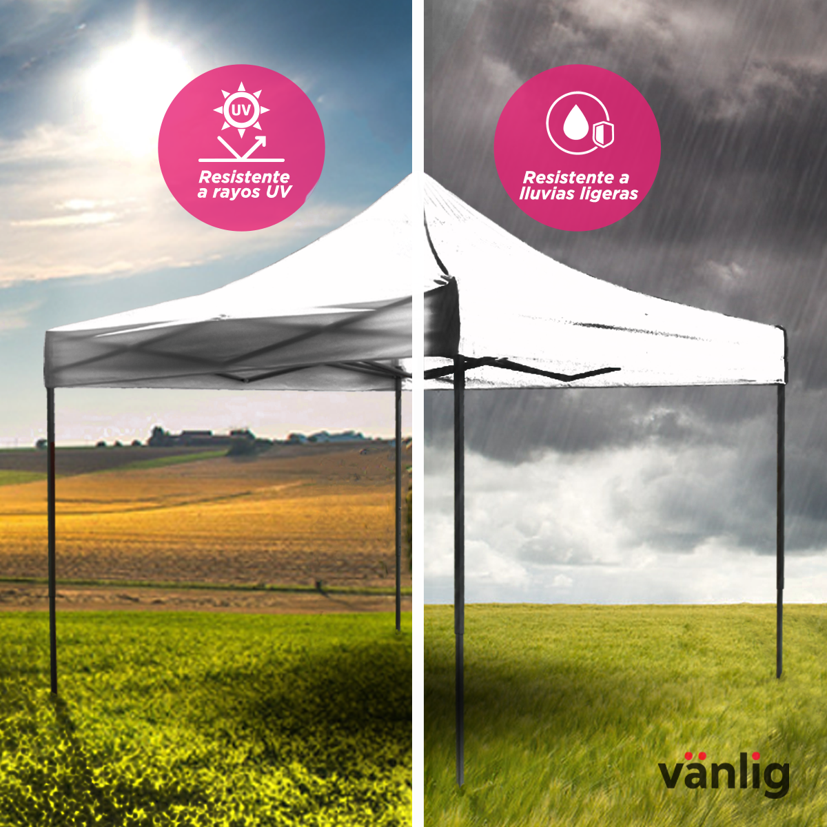 Toldo Carpa Plegable Blanco 3x3 Plegable Impermeable  VANLIG