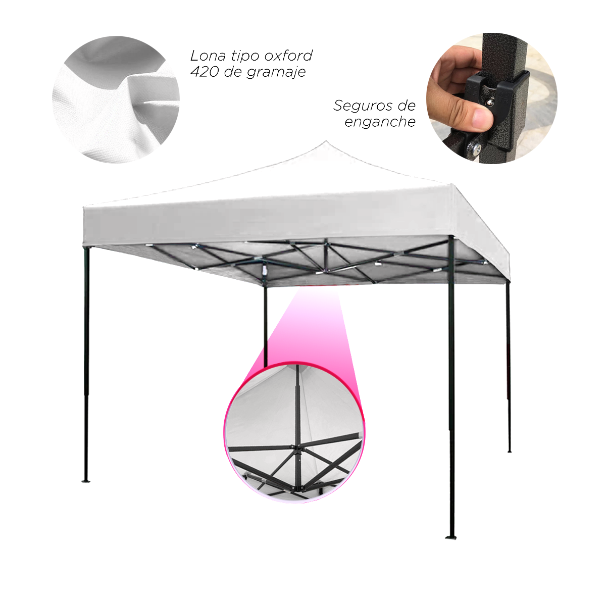 Toldo Carpa Plegable Blanco 3x3 Plegable Impermeable  VANLIG