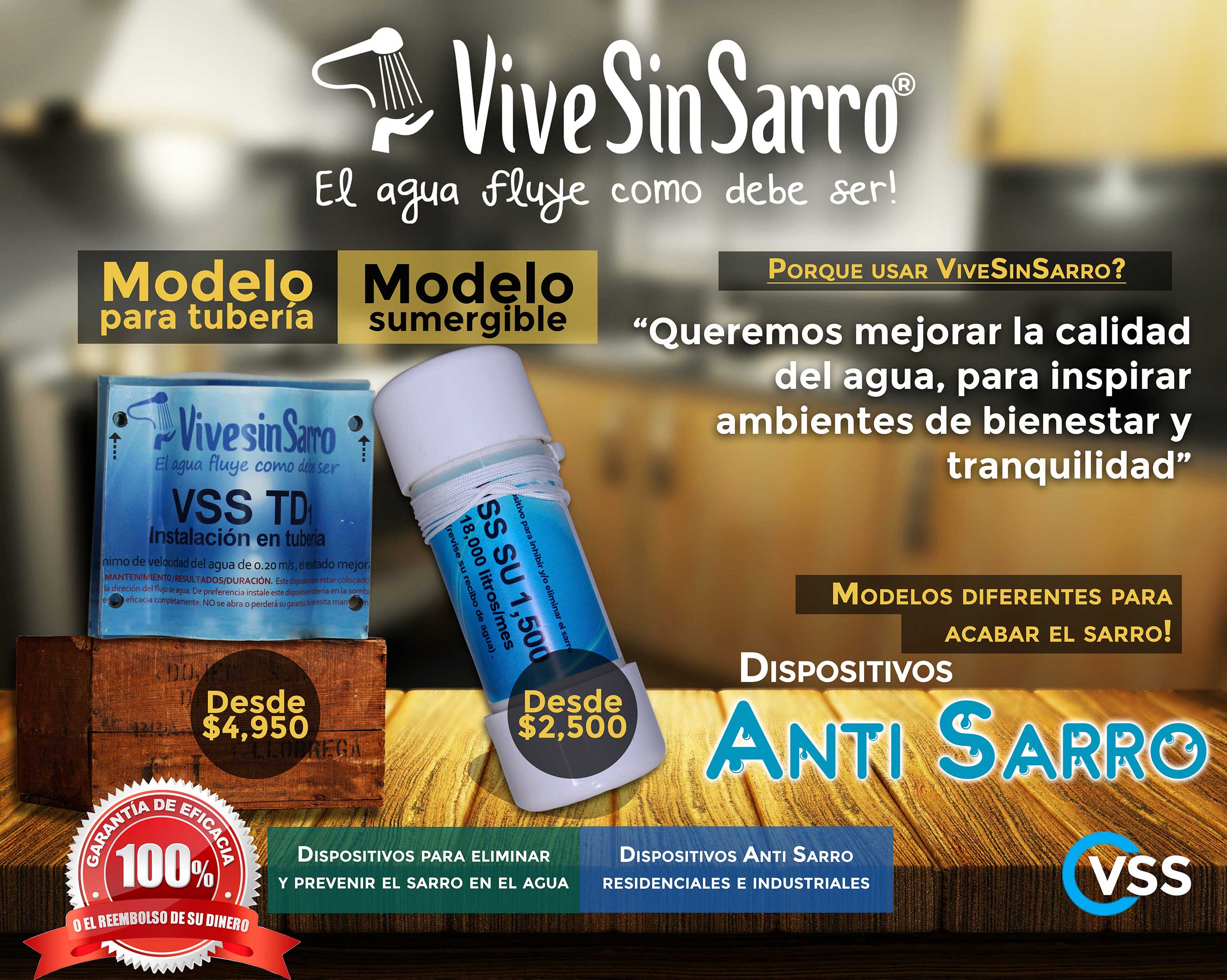 VSS SU 5,000 Dispositivo anti sarro para prevenir y eliminar el sarro en el agua.