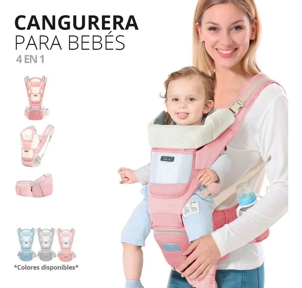 Cangurera Bebe Porta bebes Mochila Porteo Ergonómica 4 En 1 Gaon