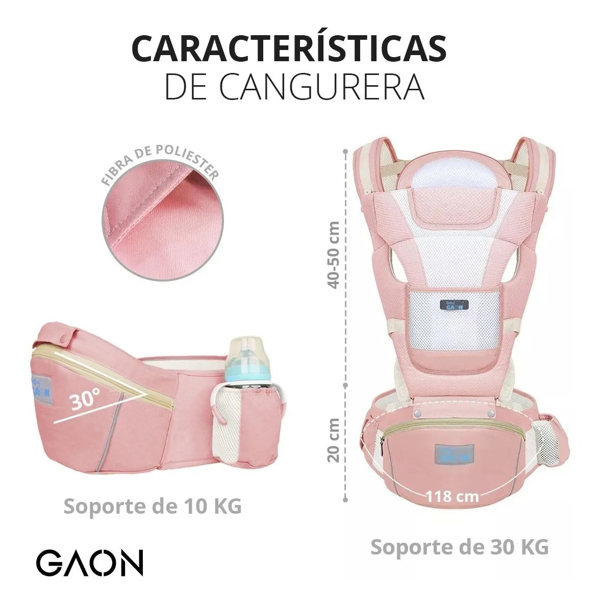 Cangurera Bebe Porta bebes Mochila Porteo Ergonómica 4 En 1 Gaon