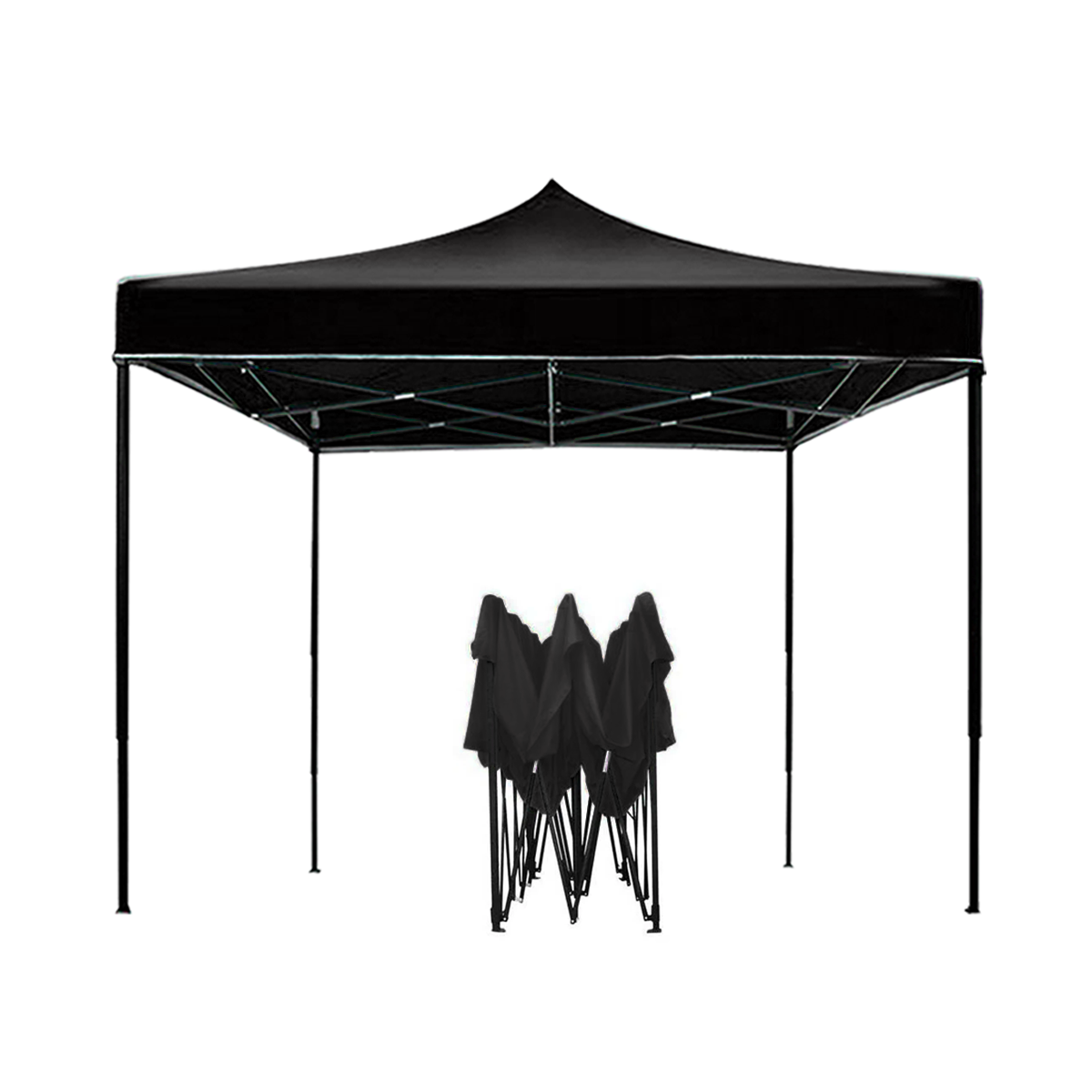Toldo Carpa Plegable Negro 3x3 Plegable Impermeable Reforzado VANLIG