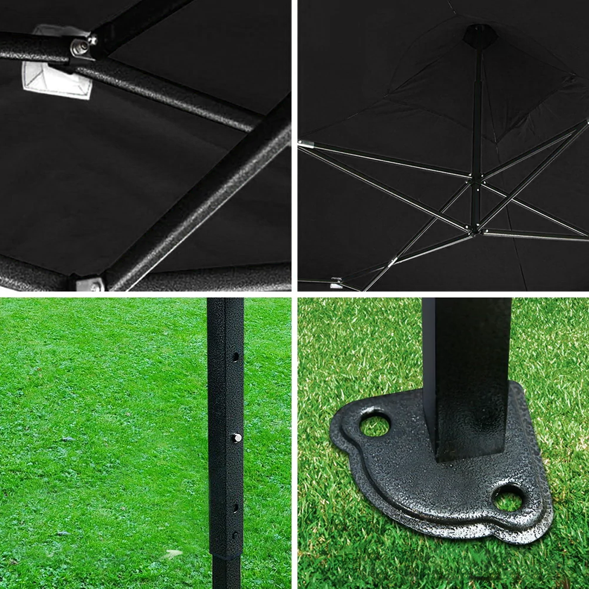 Toldo Carpa Plegable Negro 3x3 Plegable Impermeable Reforzado VANLIG