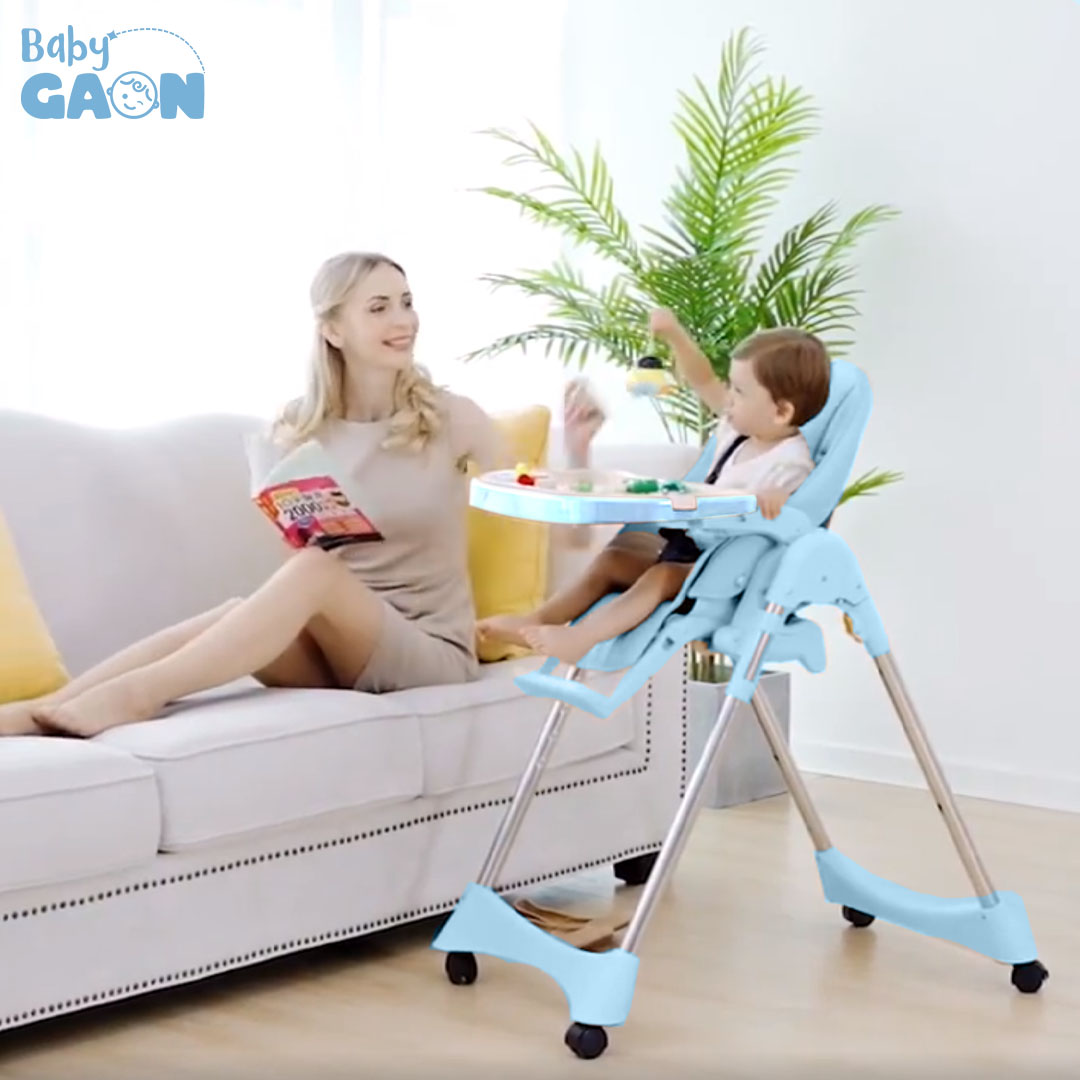 Silla Periquera Bebe Alta Plegable Para Comer Con Charola