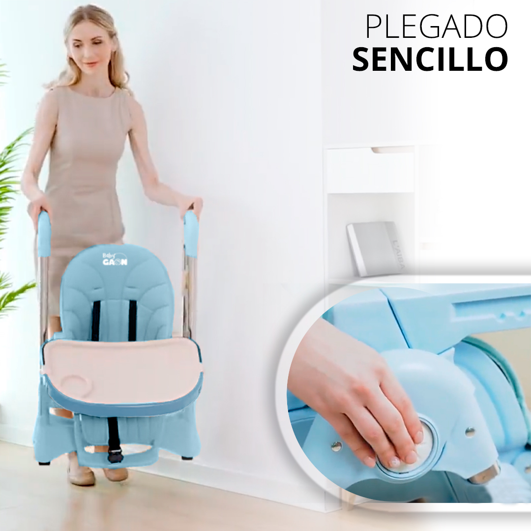 Silla Periquera Bebe Alta Plegable Para Comer Con Charola