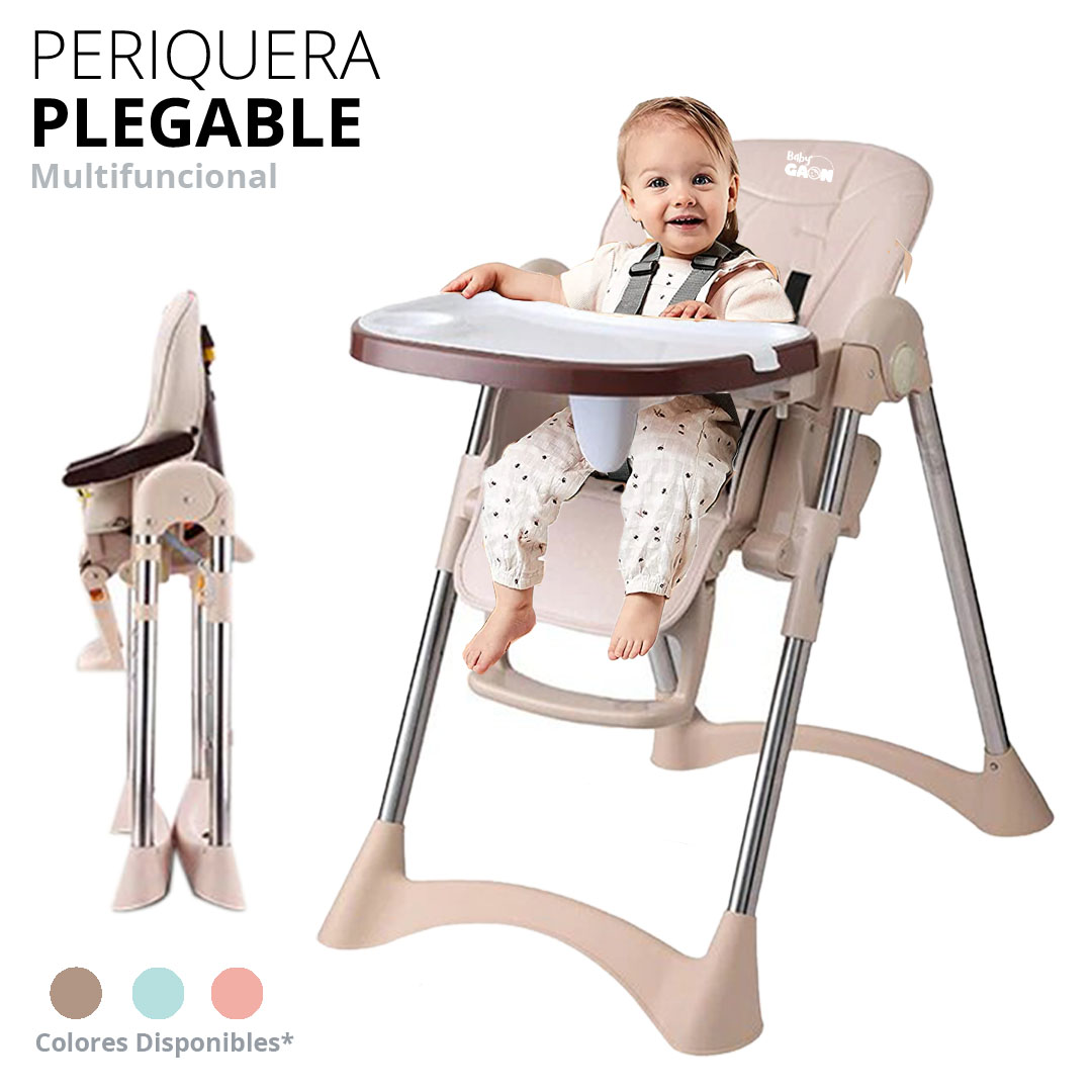 Silla Periquera Bebe Alta Plegable Para Comer Con Charola Gaon
