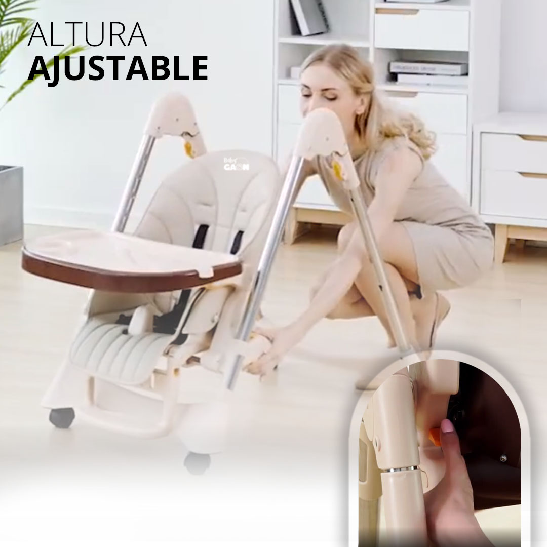 Silla Periquera Bebe Alta Plegable Para Comer Con Charola Gaon