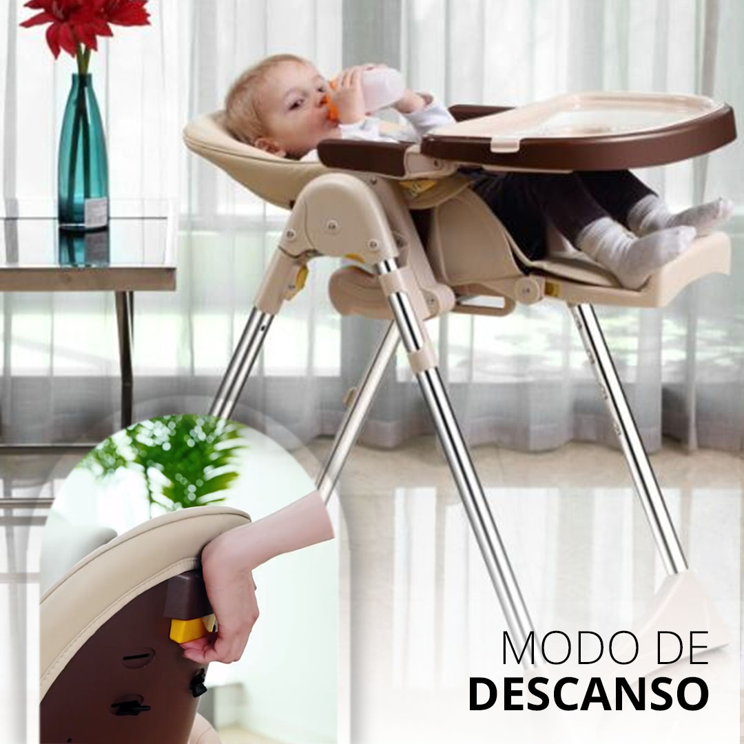 Silla Periquera Bebe Alta Plegable Para Comer Con Charola Gaon