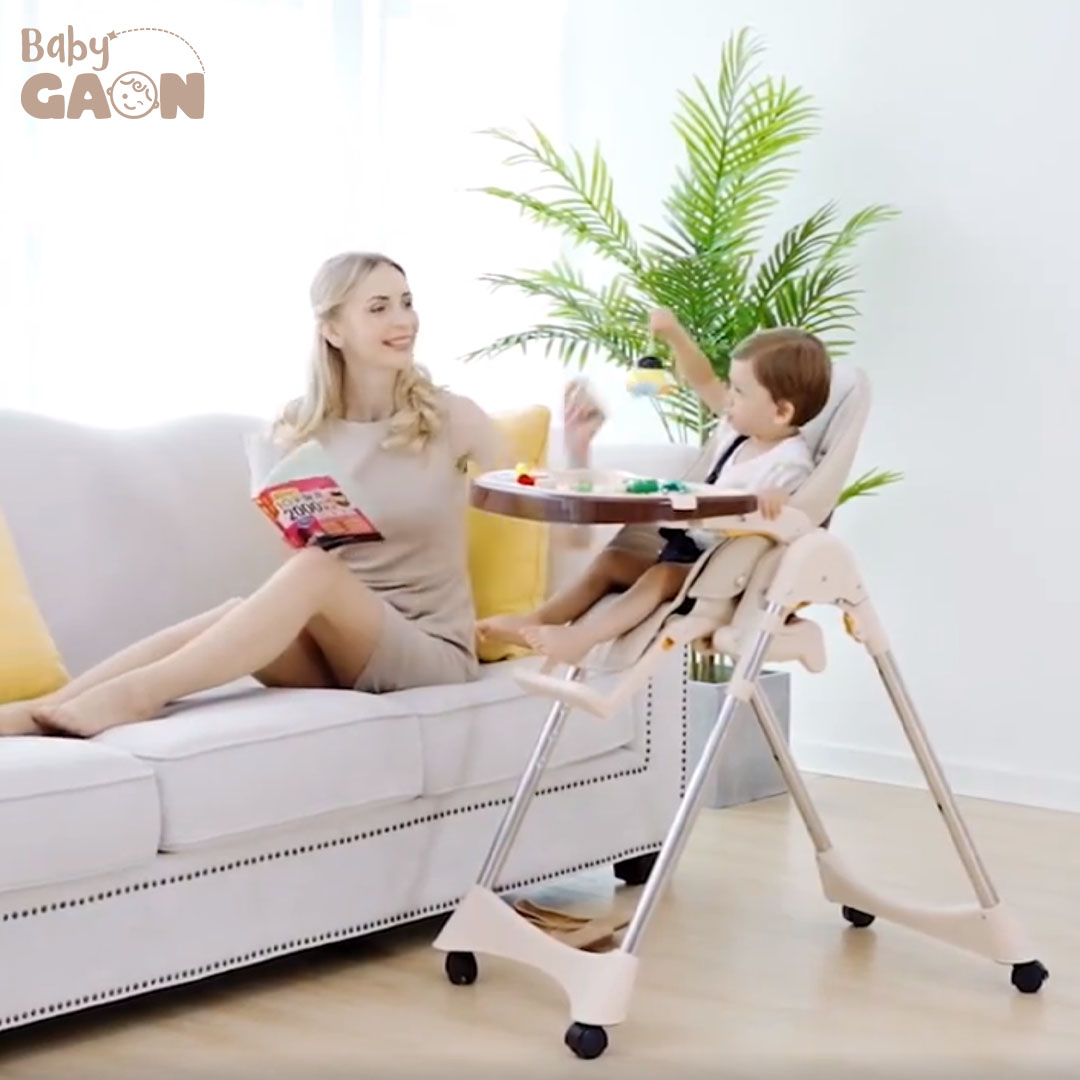 Silla Periquera Bebe Alta Plegable Para Comer Con Charola Gaon