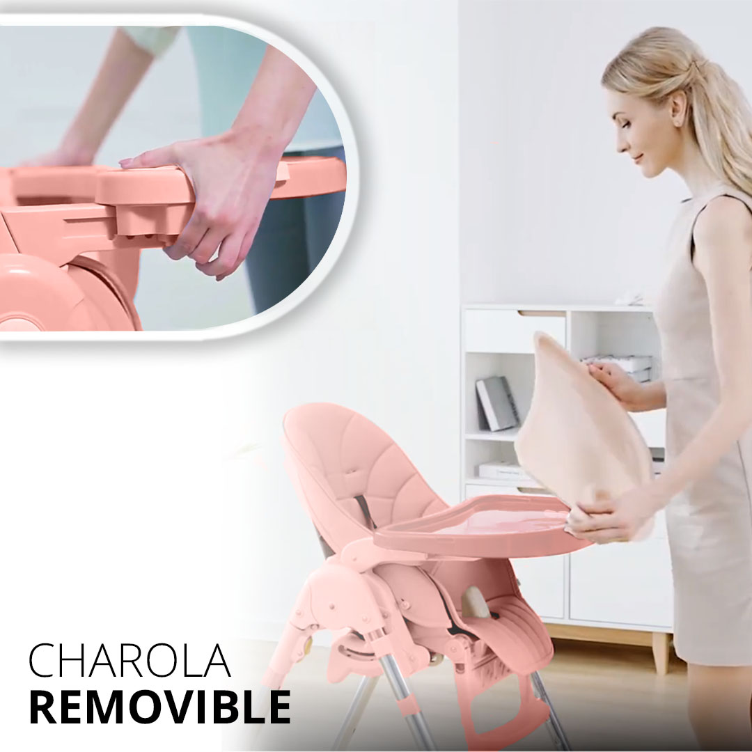 Silla Periquera Alta Para Bebe Plegable Para Comer Con Charola