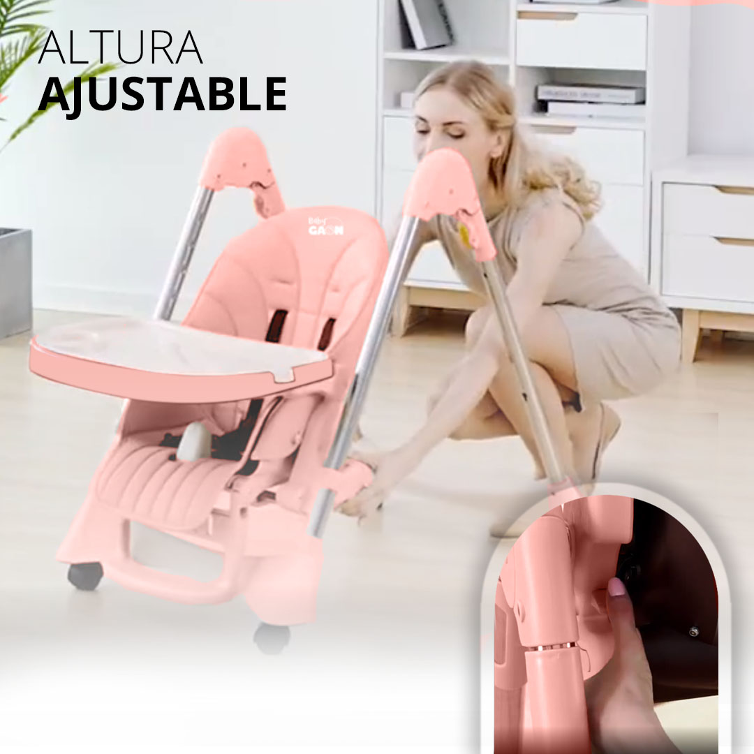 Silla Periquera Alta Para Bebe Plegable Para Comer Con Charola