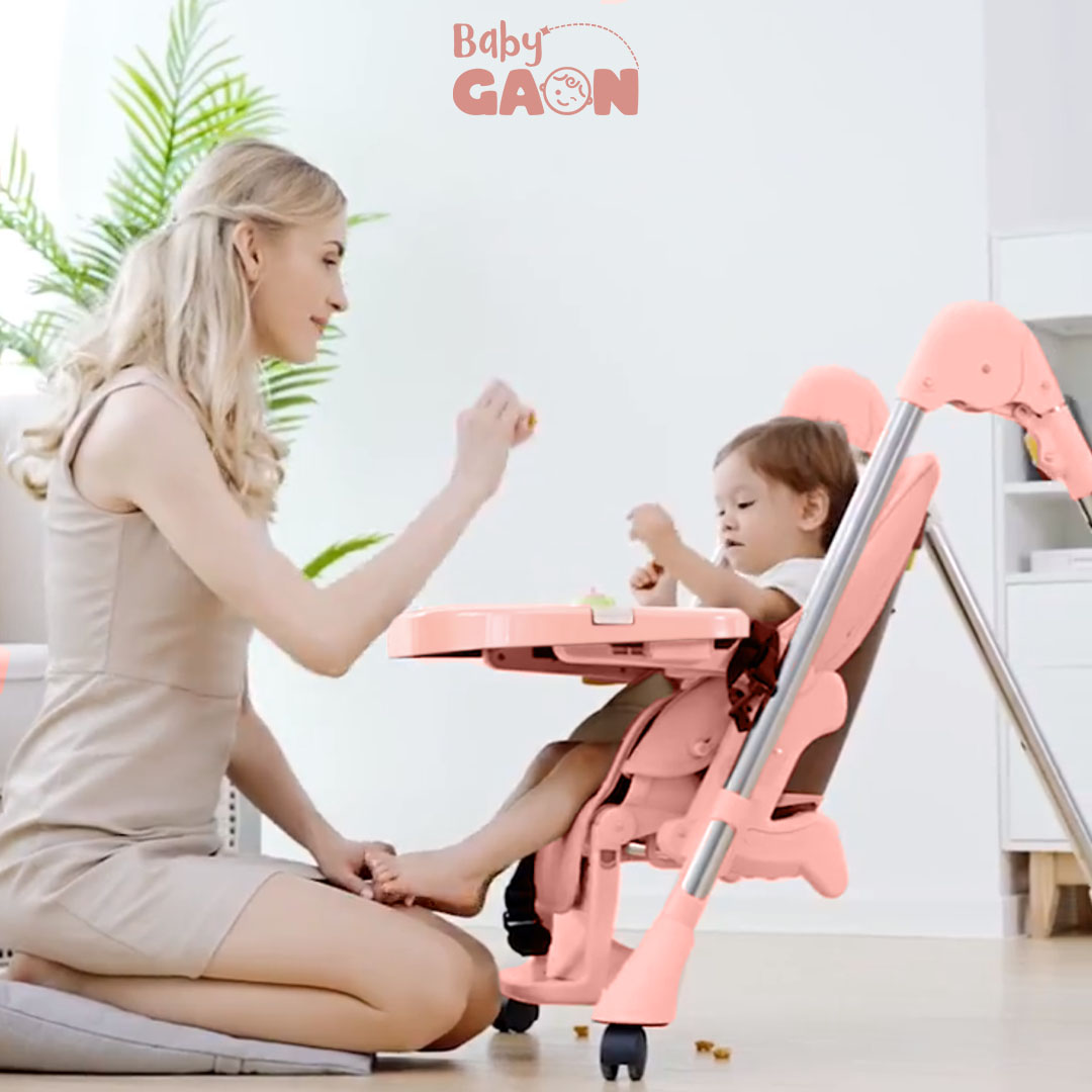 Silla Periquera Alta Para Bebe Plegable Para Comer Con Charola